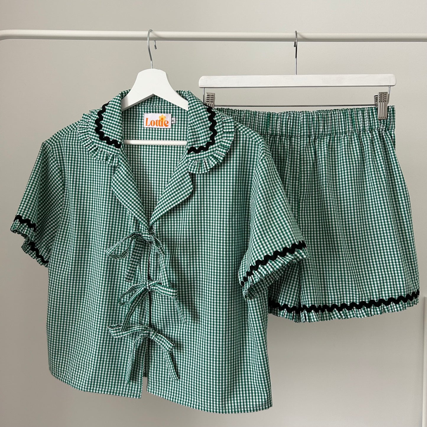 The Ellie Set in Green Gingham