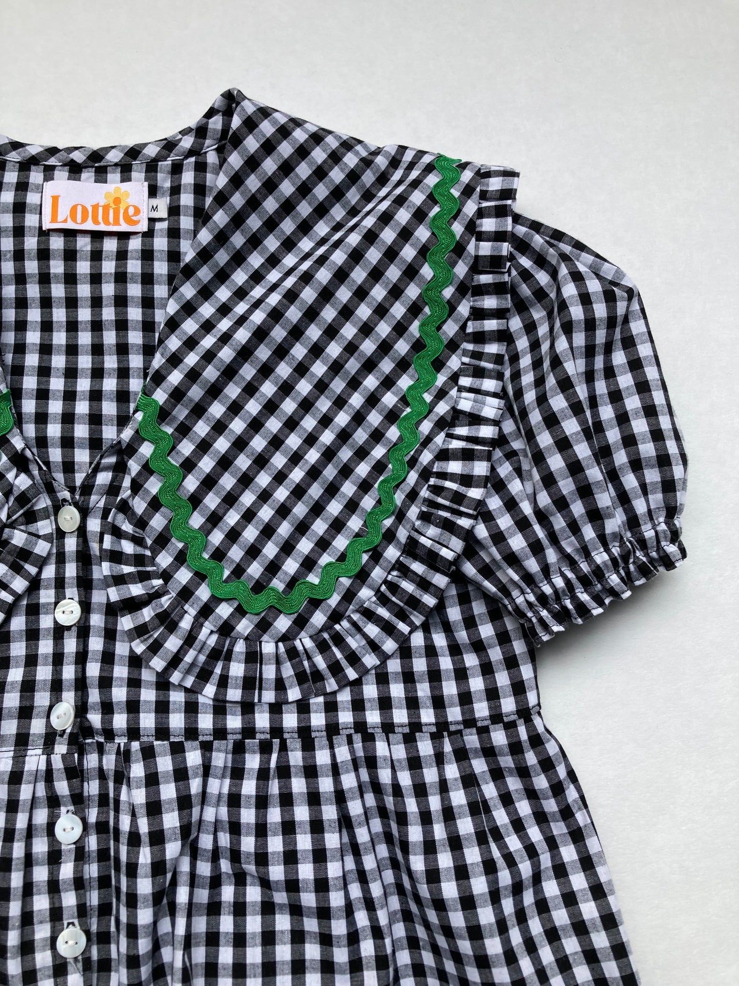 The Betsy Blouse in Black Gingham