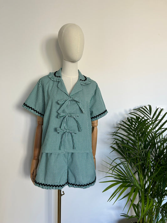 The Ellie Set in Green Gingham