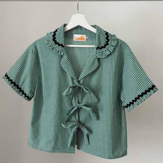 The Ellie Shirt in Green Gingham