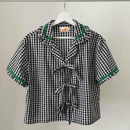 The Ellie Shirt in Black Gingham