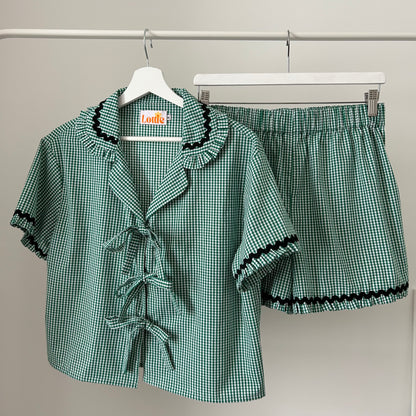 The Ellie Set in Green Gingham
